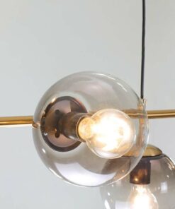 đèn chùm trang trí 6 bóng chao thủy tinh tròn hiện đại