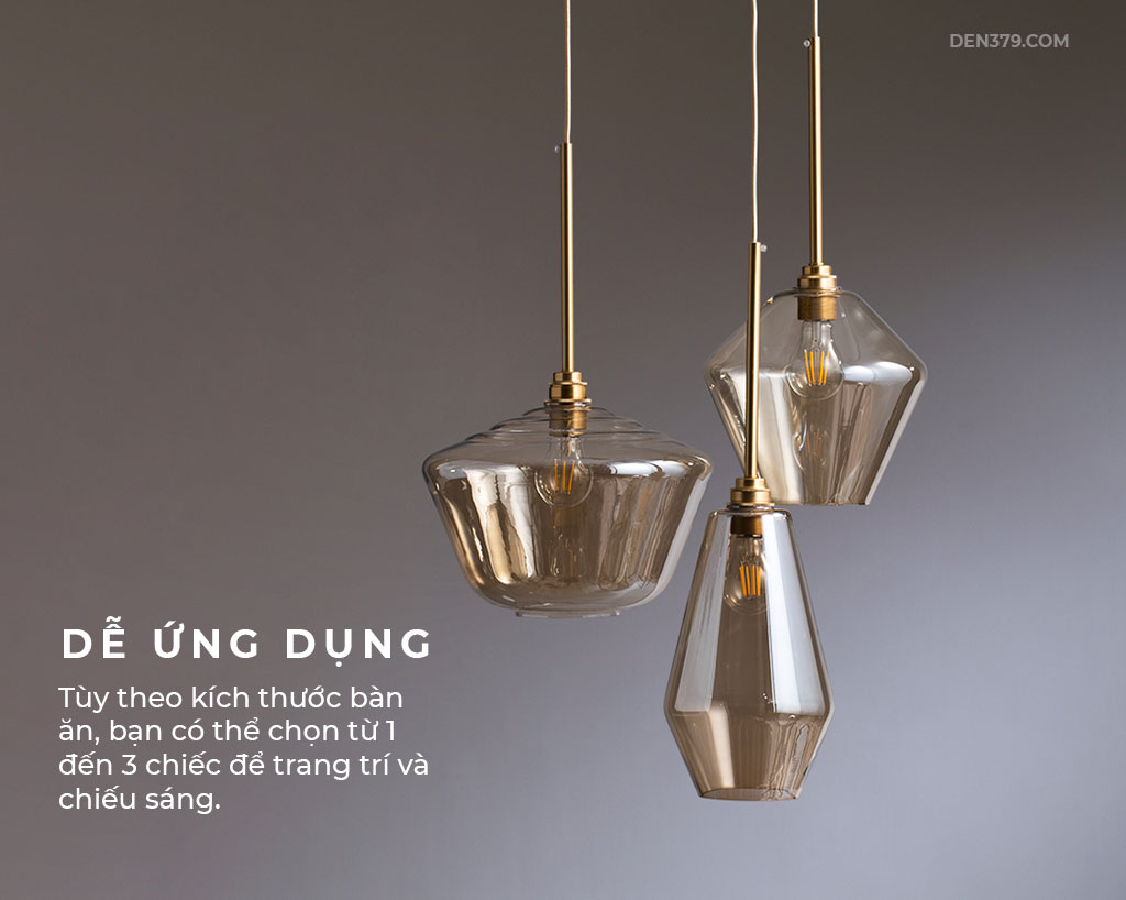 Đèn thả trang trí bàn ăn, đầu giường ngủ thủy tinh LT261/3