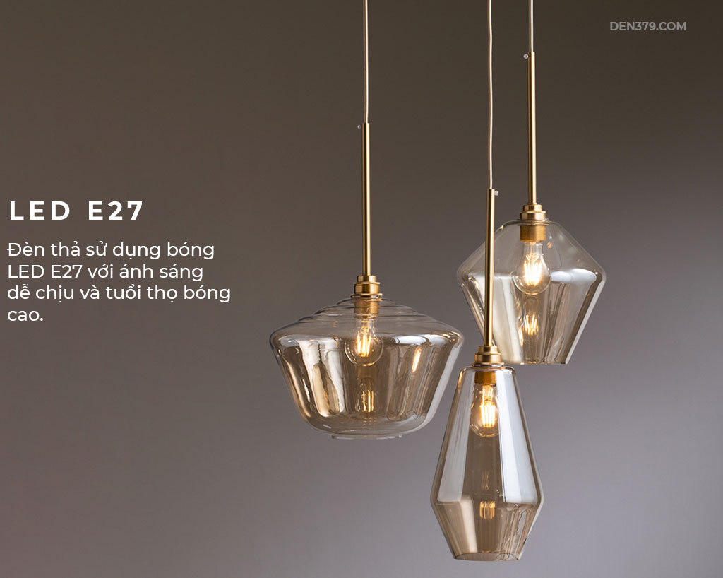 Đèn thả trang trí bàn ăn, đầu giường ngủ thủy tinh LT261/3