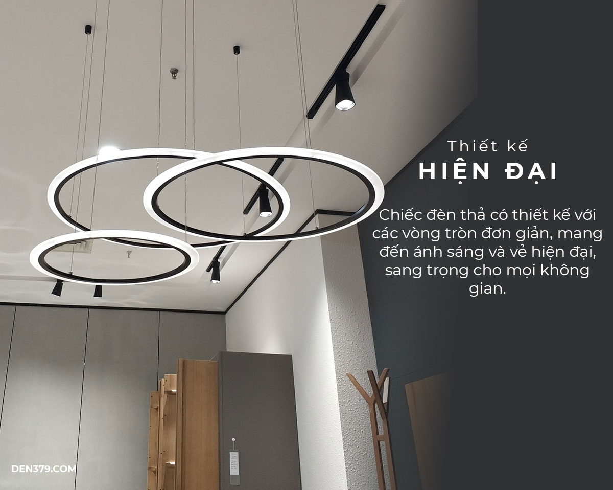 Đèn thả trang trí hiện đại 4 vòng tròn