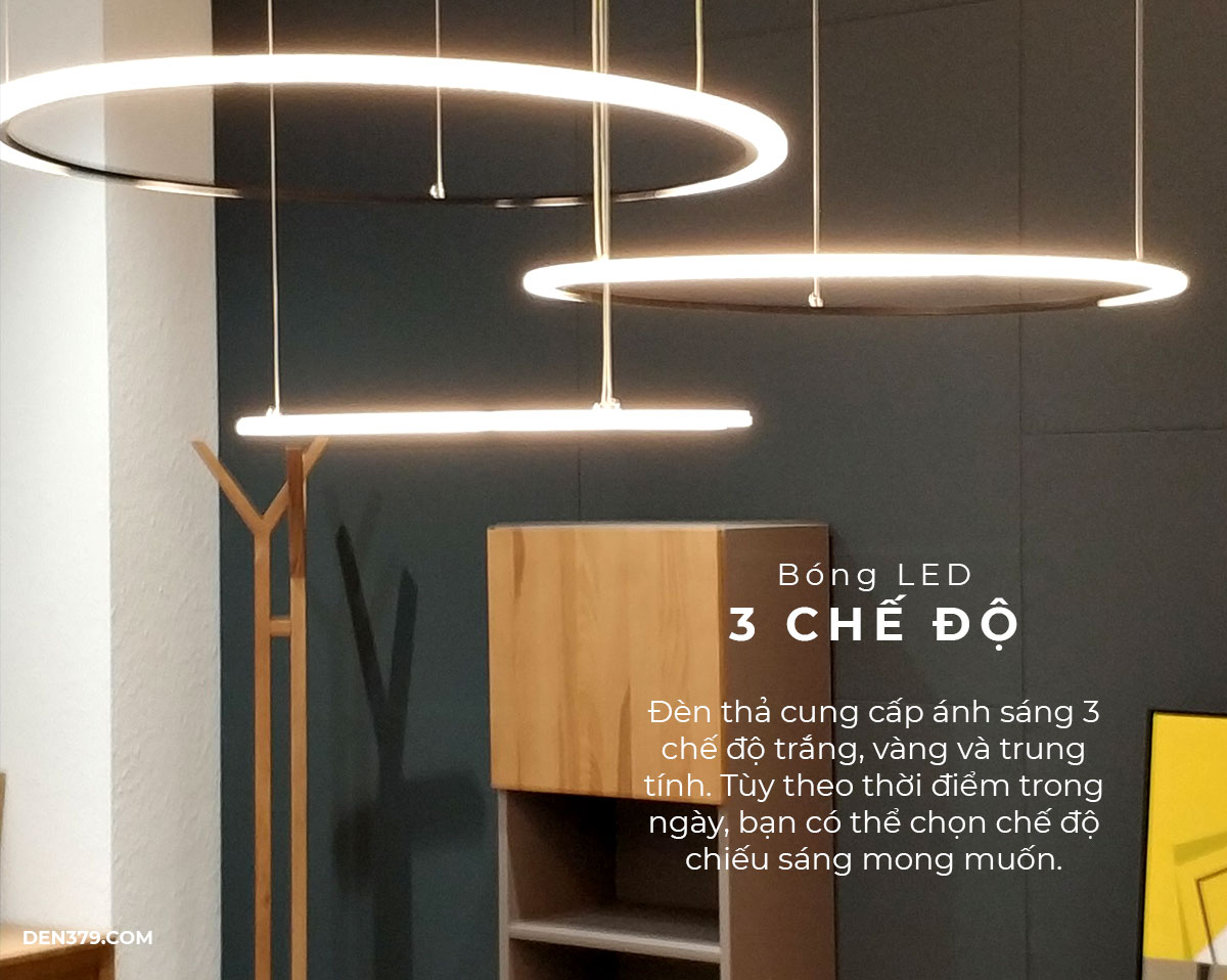 Đèn thả trang trí hiện đại 4 vòng tròn