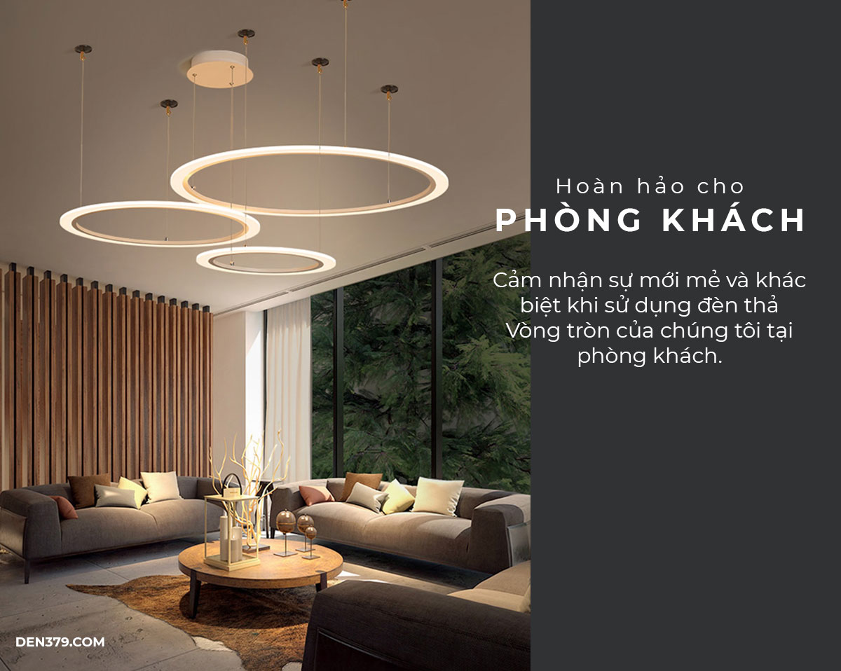 Đèn thả trang trí hiện đại 4 vòng tròn