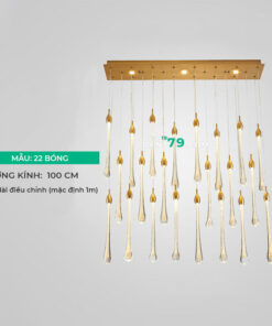 Đèn thả trang trí, thả thông tầng thủy tinh LTD15C