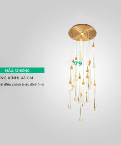 Đèn thả trang trí, thả thông tầng thủy tinh LTD15C