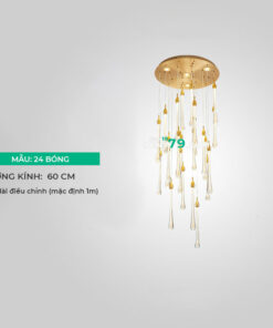 Đèn thả trang trí, thả thông tầng thủy tinh LTD15C