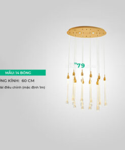 Đèn thả trang trí, thả thông tầng thủy tinh LTD15C