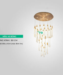 Đèn thả trang trí, thả thông tầng thủy tinh LTD15C