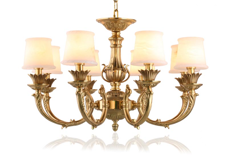 Đèn chùm cổ điển 8 tay chao đá ngọc VS1458