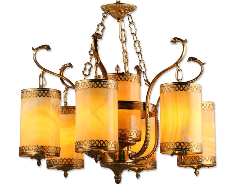 Đèn chùm cổ điển VS8866: chao đá, 6 tay