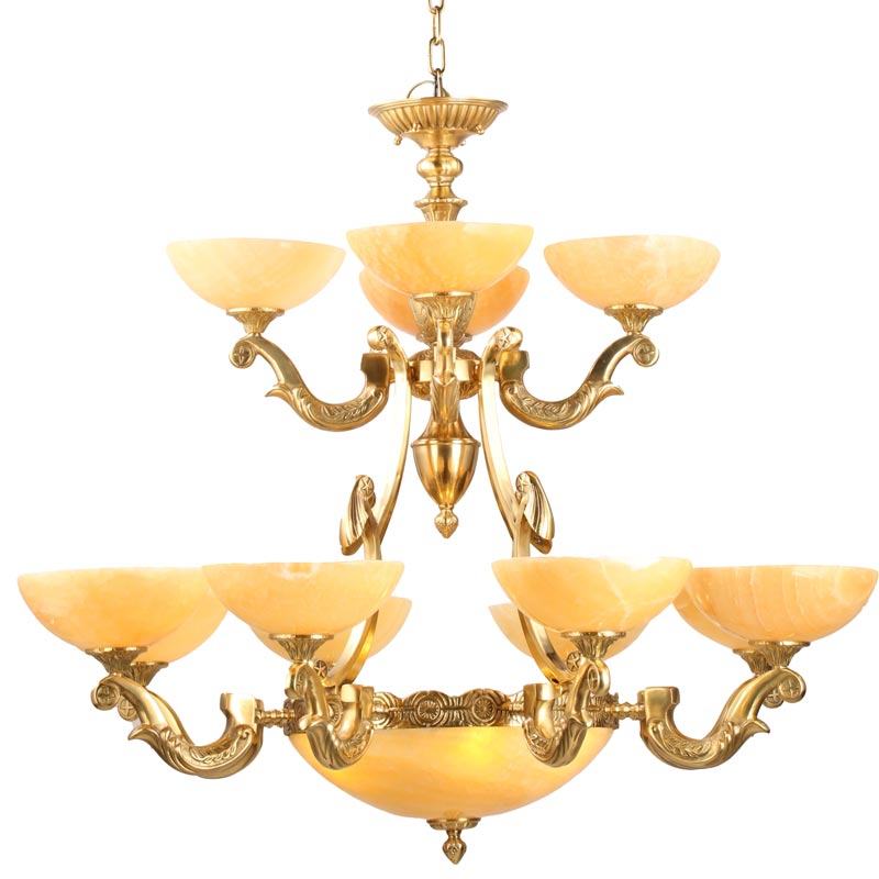 Đèn chùm cổ điển VS1450: chao đá, 12 tay