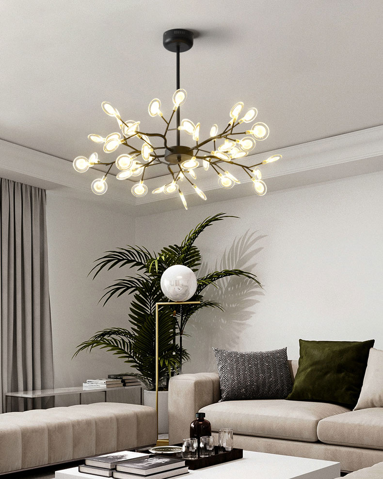 Đèn chùm Hera 45 lá thân đen chao trong VS12521