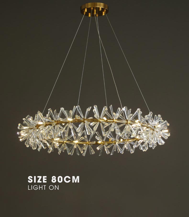 Đèn chùm vòng tròn pha lê Nguyệt Quế AU1500