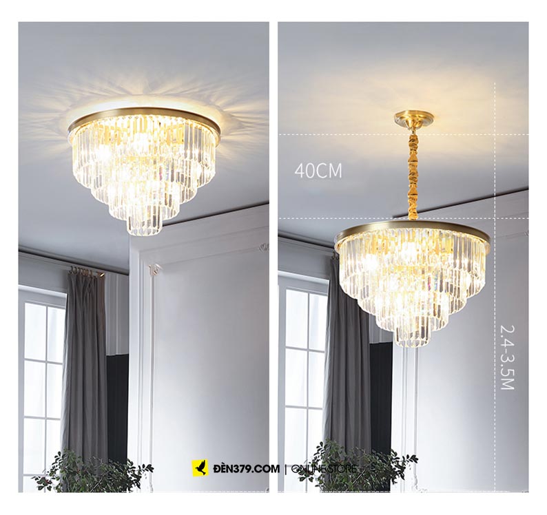 VIRGO V8089 | Đèn chùm pha lê hiện đại