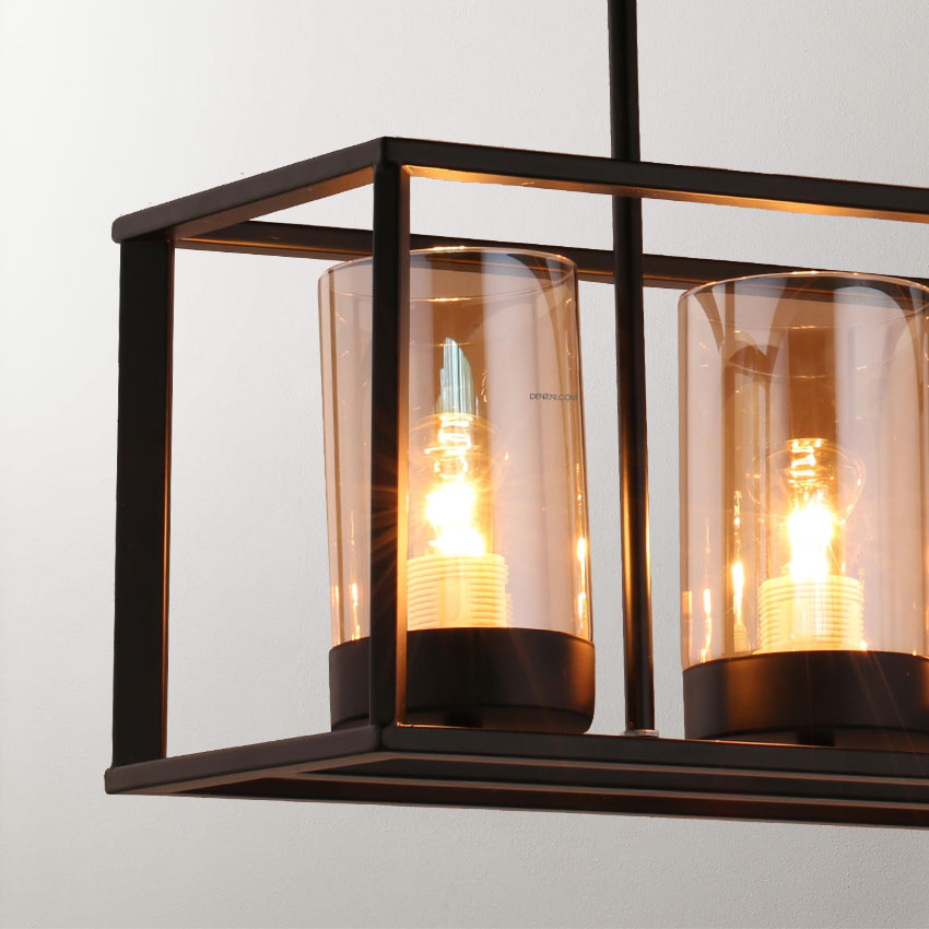 Đèn thả trang trí công nghiệp C2002 | Khung sắt 4 bóng