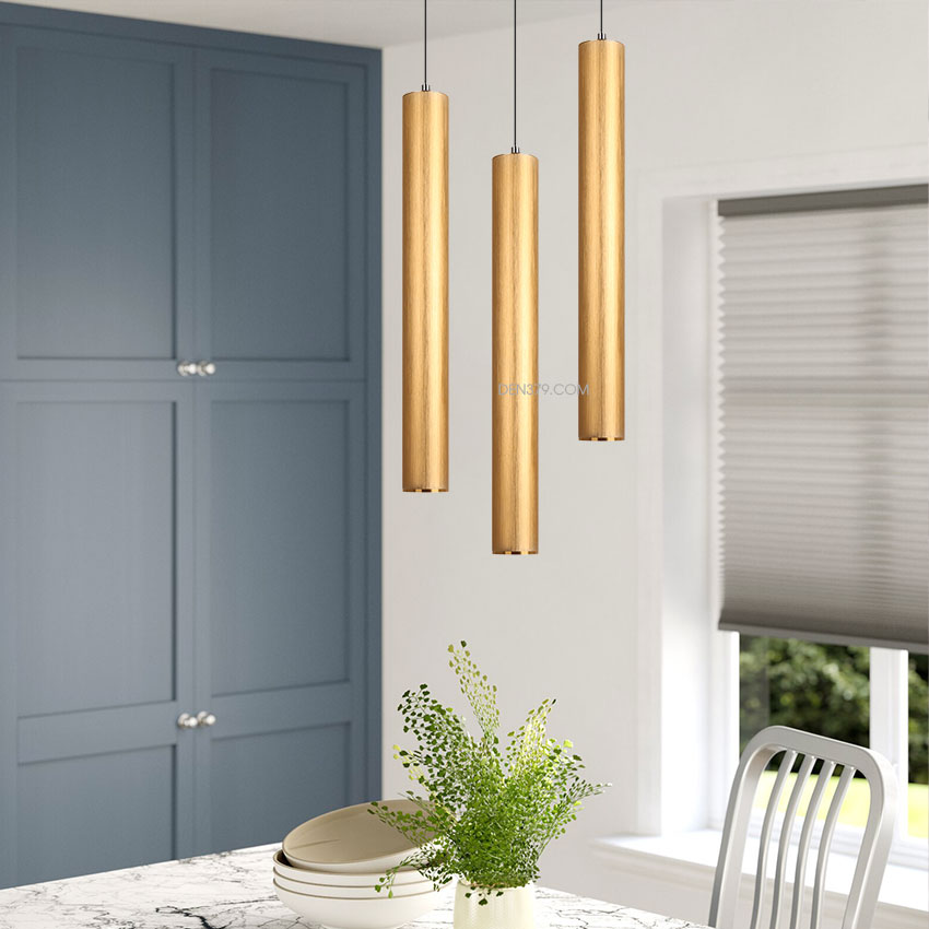 Đèn thả hiện đại C2003 | Ống bơ xi vàng cao cấp