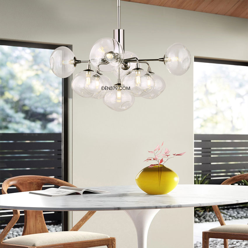 Đèn chùm thủy tinh trang trí 9 bóng D3073