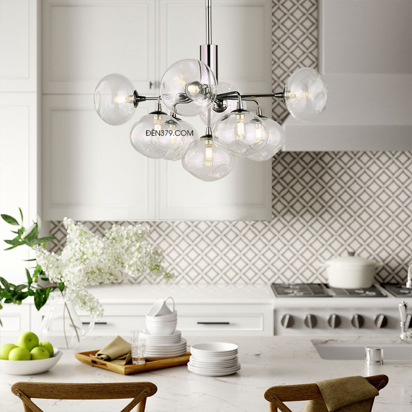 Đèn chùm thủy tinh trang trí 9 bóng D3073