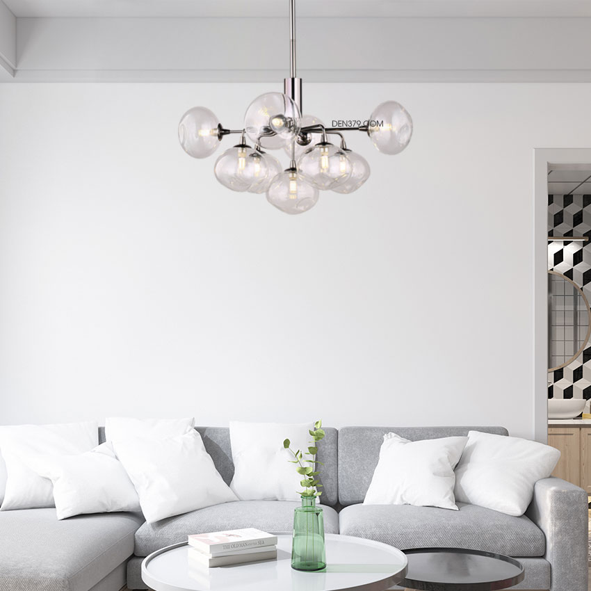 Đèn chùm thủy tinh trang trí 9 bóng D3073