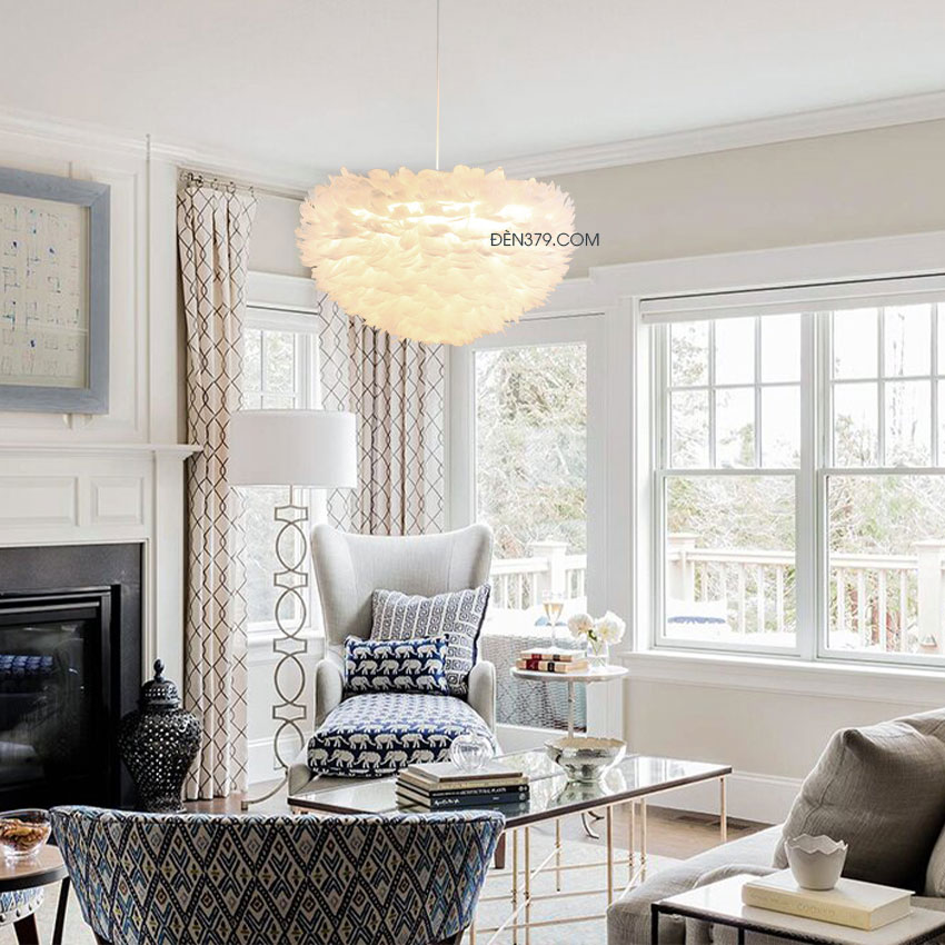 Đèn thả trang trí lông vũ D3085