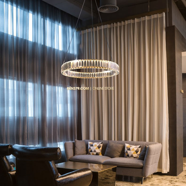 Đèn thả trang trí vòng tròn pha lê cao cấp D3107