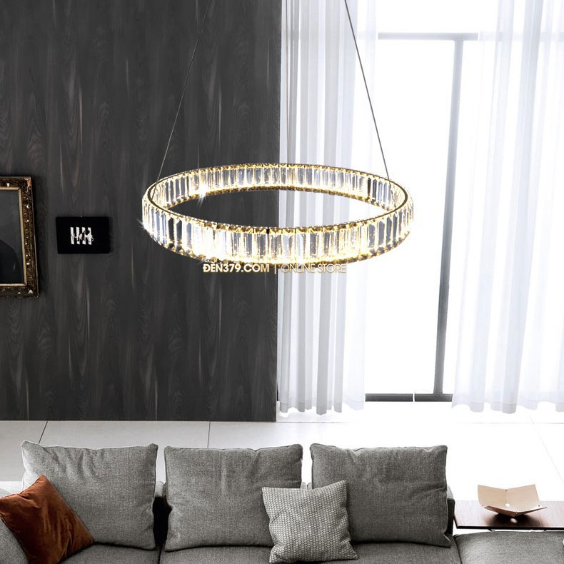 Đèn thả trang trí vòng tròn pha lê cao cấp D3107