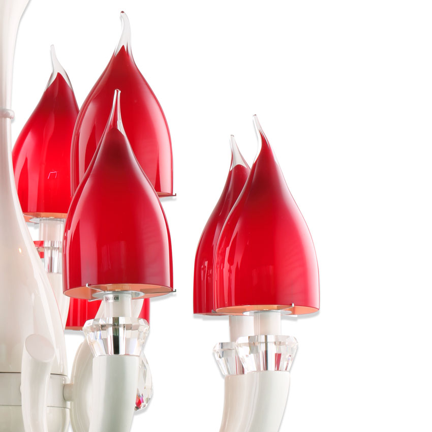 VIRGO V93604 | Đèn chùm Hoa tu líp đỏ | Trang trí phòng khách cao cấp