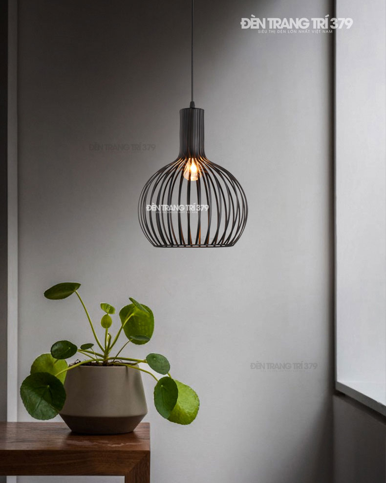 Đèn thả trang trí lồng sắt hiện đại D273
