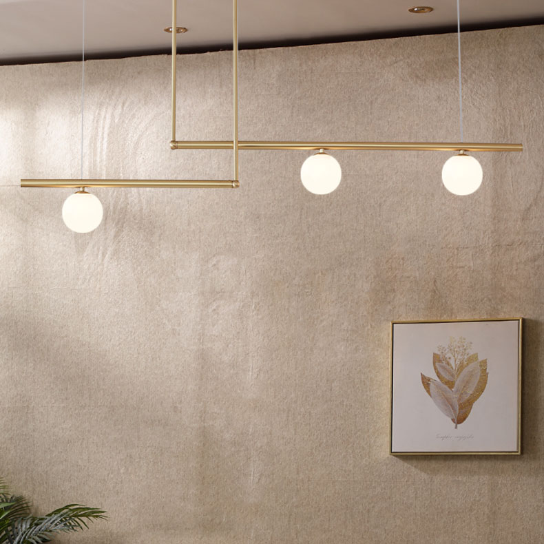 Đèn thả trang trí bàn ăn khung xi vàng 3 bóng D3120