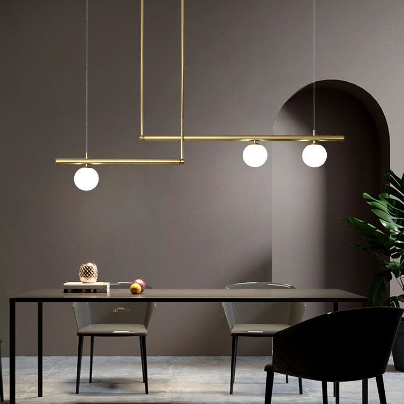 Đèn thả trang trí bàn ăn khung xi vàng 3 bóng D3120