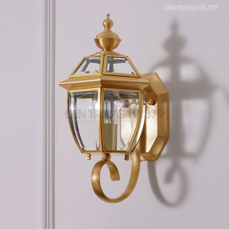 Đèn tường đồng trang trí ngoài trời cổ điển Q201