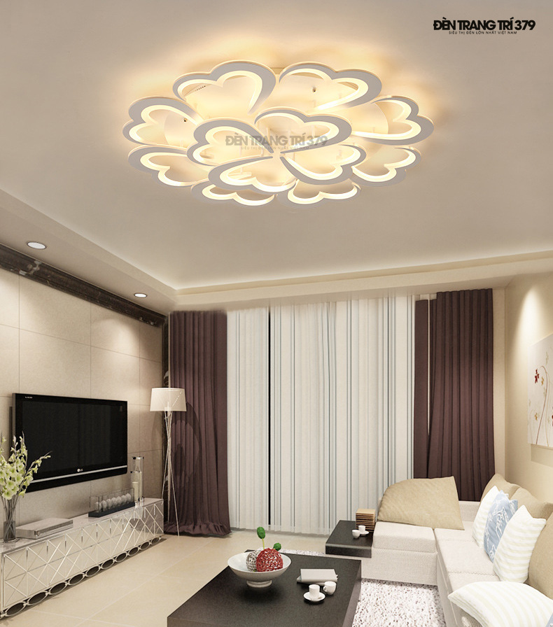 Đèn LED ốp trần trang trí 12 cánh trái tim C263