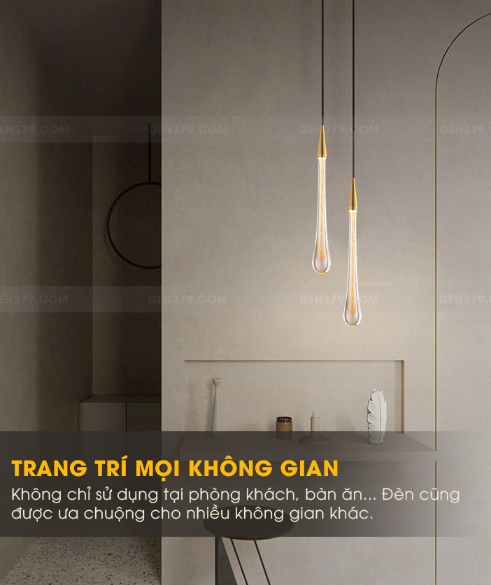 Đèn thả trang trí giọt nước pha lê cao cấp D3202