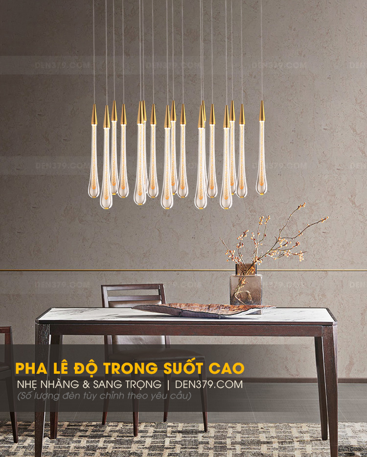Đèn thả trang trí giọt nước pha lê cao cấp D3202