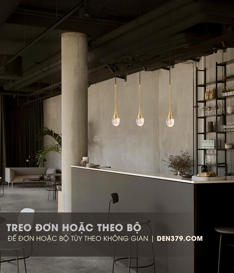 Đèn thả trang trí giọt nước pha lê cao cấp D3203