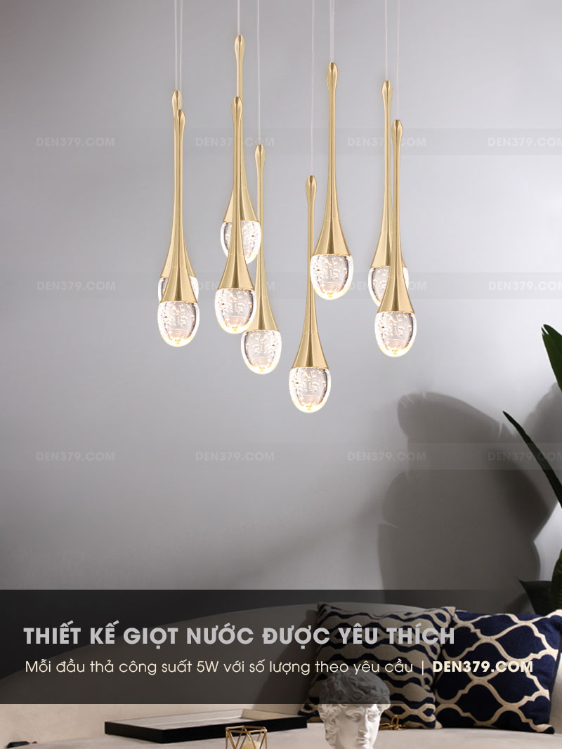 Đèn thả trang trí giọt nước pha lê cao cấp D3203