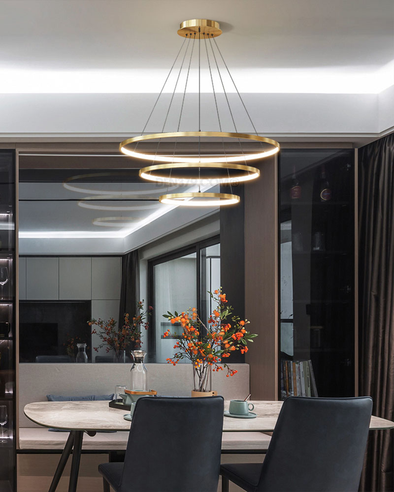 Đèn thả,đèn thả trang trí,đèn thả 3 vòng,đèn thả bàn ăn,đèn thả led 3 vòng,đèn thả hiện đại