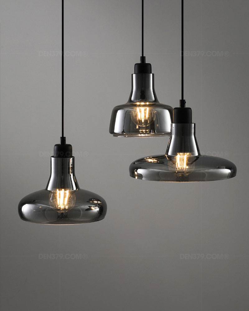 đèn thả,đèn thả trang trí,đèn thả thủy tinh,đèn thả màu đen khói