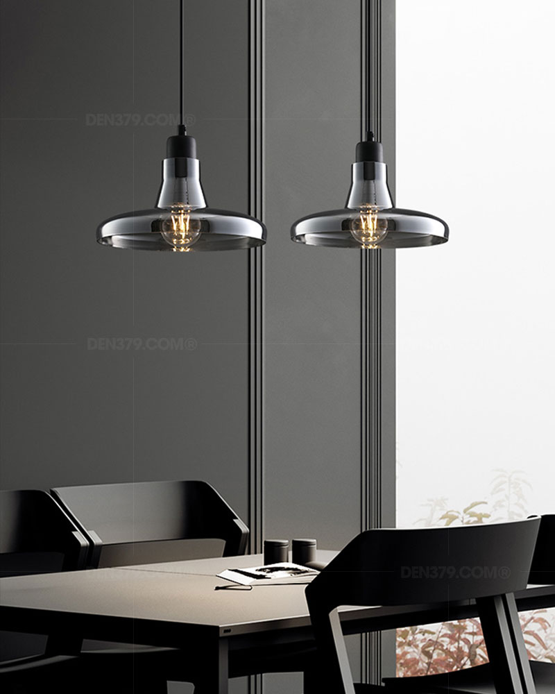 đèn thả,đèn thả trang trí,đèn thả thủy tinh,đèn thả màu đen khói