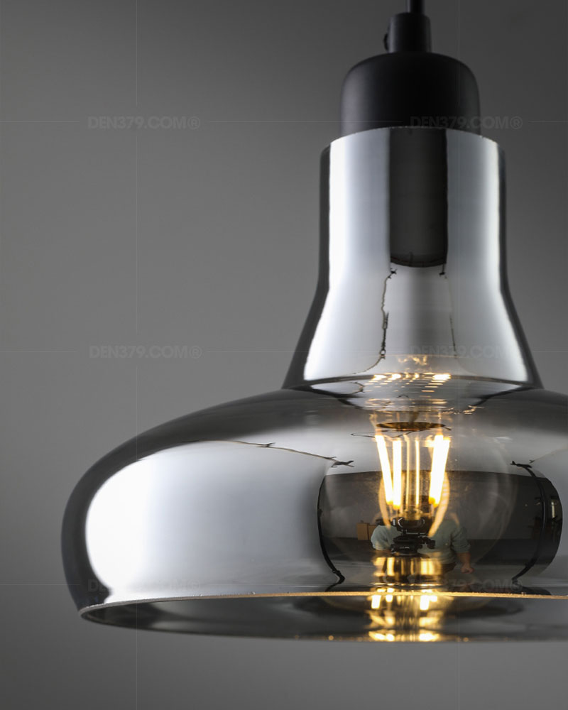 đèn thả,đèn thả trang trí,đèn thả thủy tinh,đèn thả màu đen khói