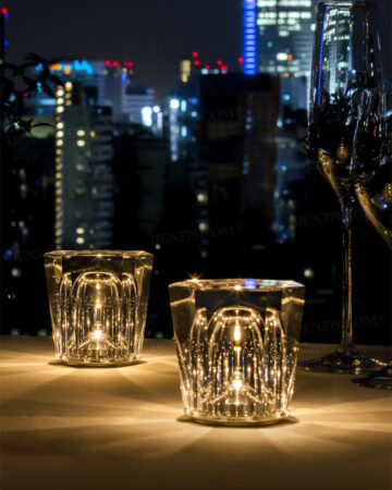 Đèn để bàn pha lê để bàn trang trí sử dụng pin sạc 67560