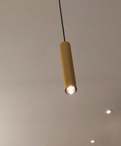 Đèn thả trang trí Ống Bơ - Ống tre trúc kim loại sơn vàng bóng LT411