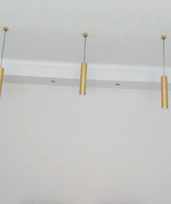 Đèn thả trang trí Ống Bơ - Ống tre trúc kim loại sơn vàng bóng LT411