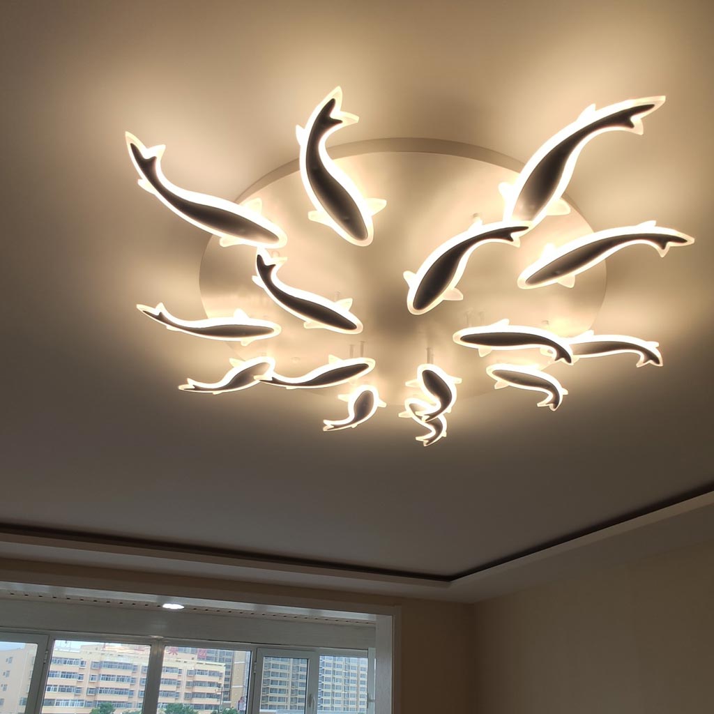 Đèn mâm LED ốp trần Đàn Cá Heo
