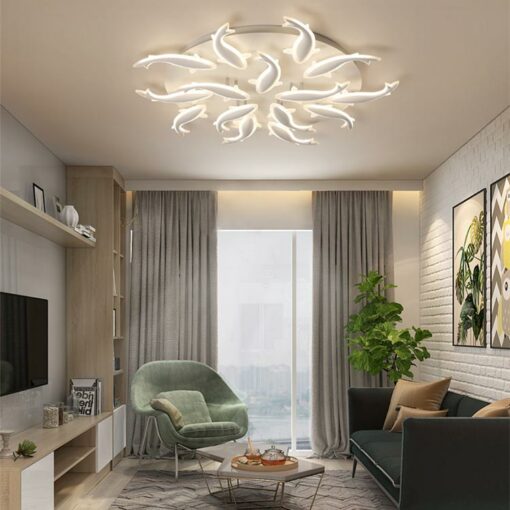 Đèn mâm LED ốp trần Đàn Cá Heo