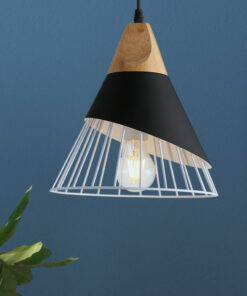 đèn thả trang trí bằng nhôm gỗ