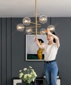 Đèn chùm chao thủy tinh hiện đại