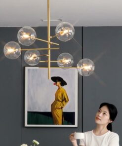 Đèn chùm chao thủy tinh hiện đại