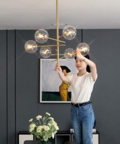Đèn chùm chao thủy tinh hiện đại