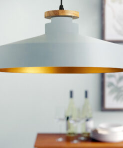 đèn thả bàn ăn màu trắng đơn giản hiện đại