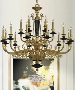 đèn chùm đồng bóng nến cao cấp 18 tay